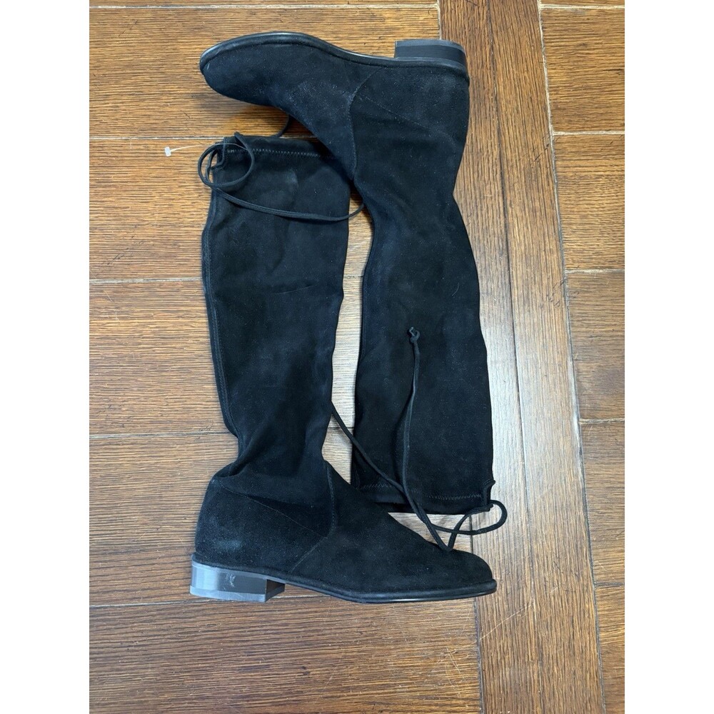 NEW Stuart Weitzman Black Lowland Suede Over-The-Knee Boots Womens Sz 4B NWOT